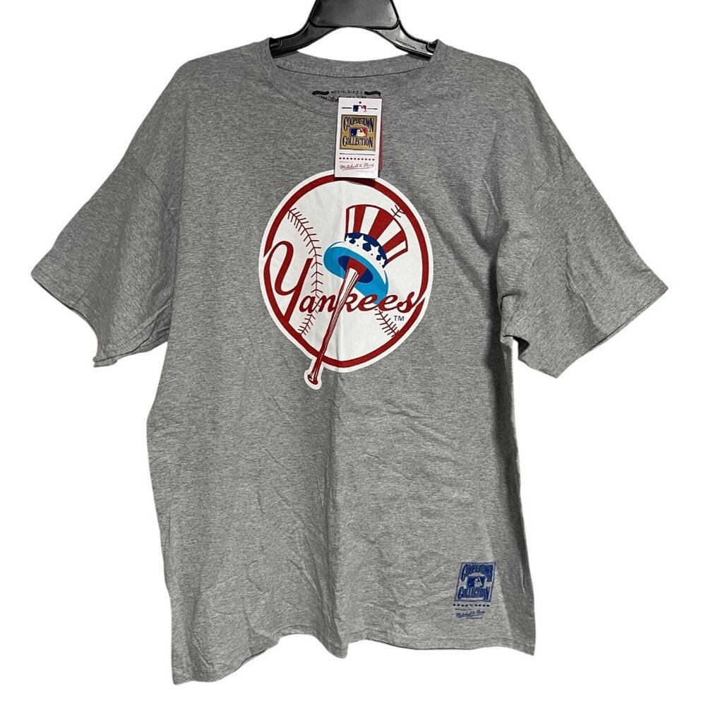 Mitchell & Ness Cooperstown Collection Yankees T-Shirt Mens XXL Gray Heather